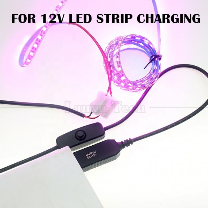 12V Led Strip Light Power on off Switch USB Connector to Open Wire Converter Charge Cable 1