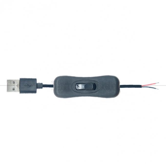 Power ON OFF 1M USB A Male to Open Tinned Bare Wire Charger Cable with 304 Switch Button 6