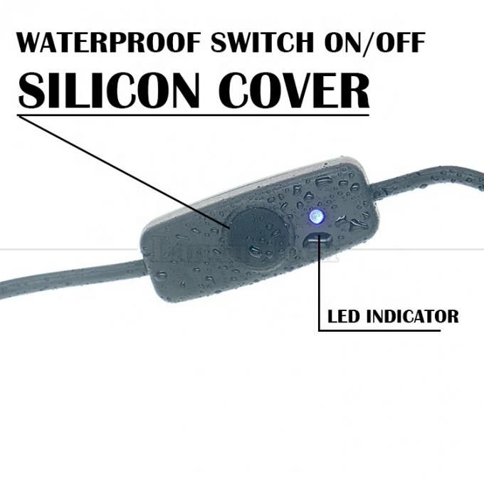 Indicator Blue Light Waterproof Silicon Cover Push Button Male to Female Power Switch ON OFF USB Extension Cable 2