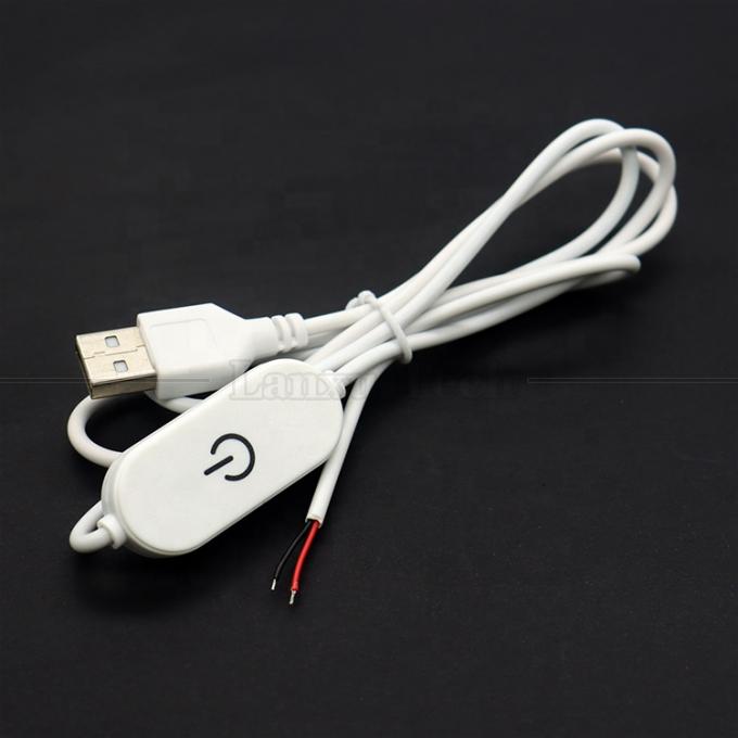 5V Stepless Touch Switch USB to Open Wires End on off Dimmer Cable for Led Strip Light Lamp 0