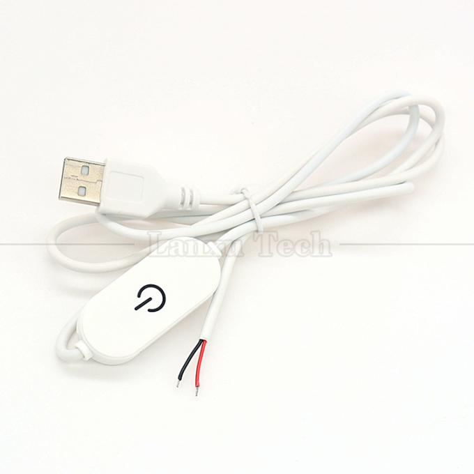 5V Stepless Touch Switch USB to Open Wires End on off Dimmer Cable for Led Strip Light Lamp 5