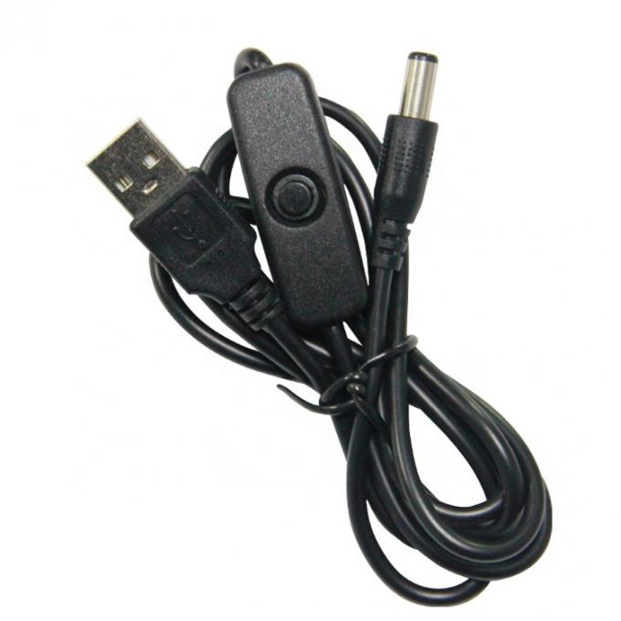 High Quality Power ON OFF Switch USB to DC 5.5x2.1mm Charger Cable for Led Strip Lamp Light Fan 0