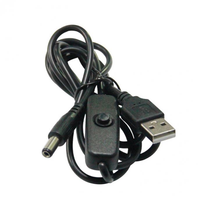 High Quality Power ON OFF Switch USB to DC 5.5x2.1mm Charger Cable for Led Strip Lamp Light Fan 2