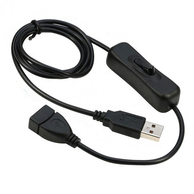 Power ON OFF Data Charging Male to Female USB Switch Cable for Led Lamp Computer 0