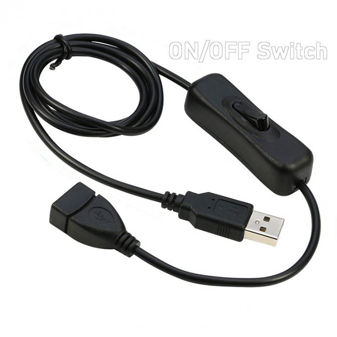 Power ON OFF Data Charging Male to Female USB Switch Cable for Led Lamp Computer 3