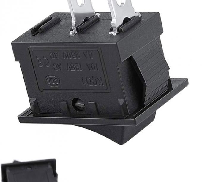 AC 6A/250V 10A/125V Black 2 Pin Position Snap in ON OFF Electrical Boat Rocker Switch 3