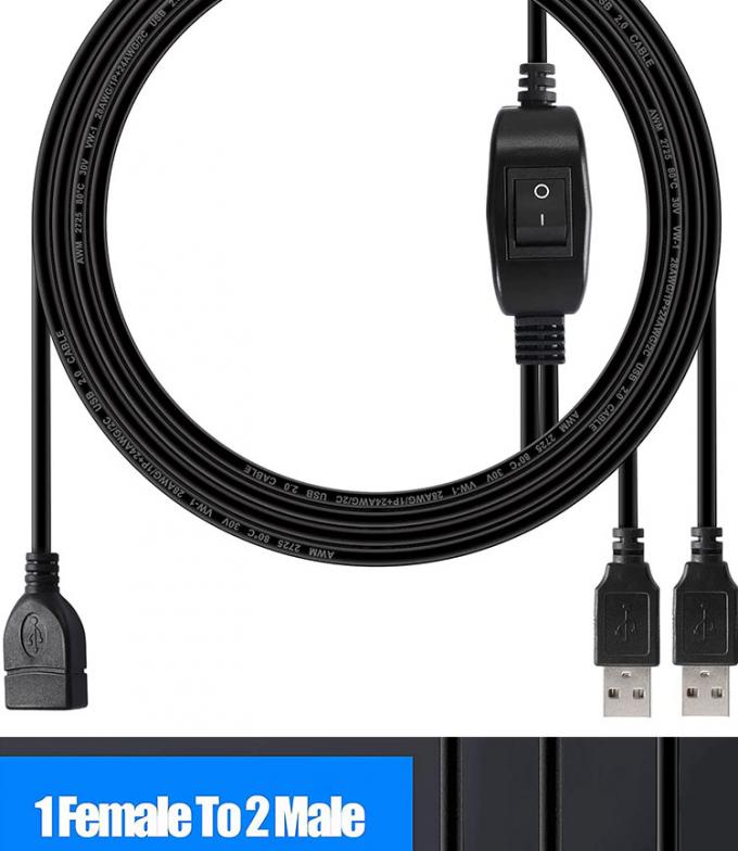 1 Female to 2 Dual Male USB Y Splitter Printer Sharing Switch Cable for Printer Scanner Speaker Keyboard Mouse 7