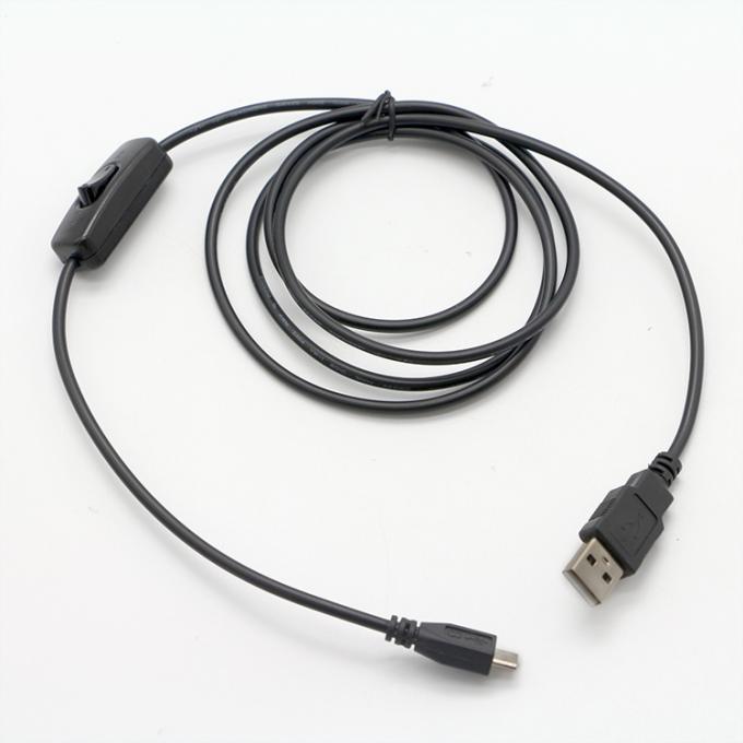 High Quality 1M ON OFF Controller Micro B to USB A Extension Cable with Switch for LED Lamp 1