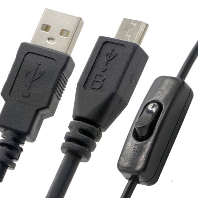 High Quality 1M ON OFF Controller Micro B to USB A Extension Cable with Switch for LED Lamp 2