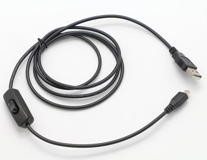High Quality 1M ON OFF Controller Micro B to USB A Extension Cable with Switch for LED Lamp 5