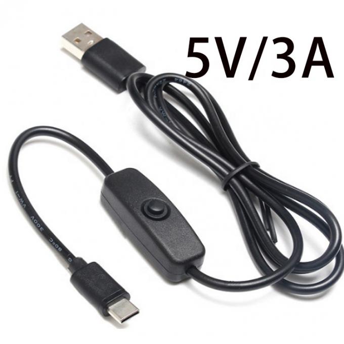 1m 5V 3A USB Type C Charger Power Cable with Switch ON OFF for Raspberry Pi 1