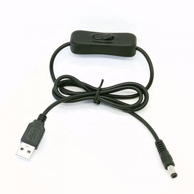 1m 5V USB to DC 5.5x2.1mm Power Charger Extension Cable with ON OFF Switch for Led 0