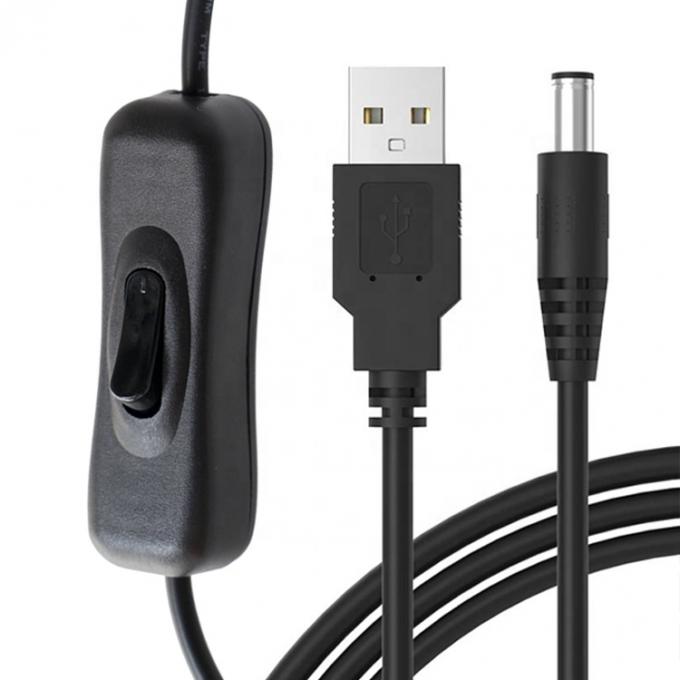 1m 5V USB to DC 5.5x2.1mm Power Charger Extension Cable with ON OFF Switch for Led 1
