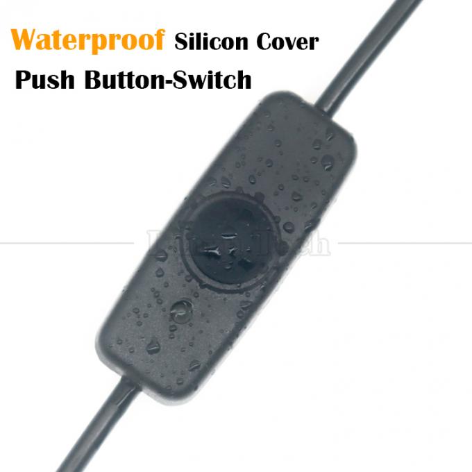Custom Factory Waterproof Silicon Cover Push Button 2 Pin DC Power on off Switch Cable for Lamp Motorcycle 0