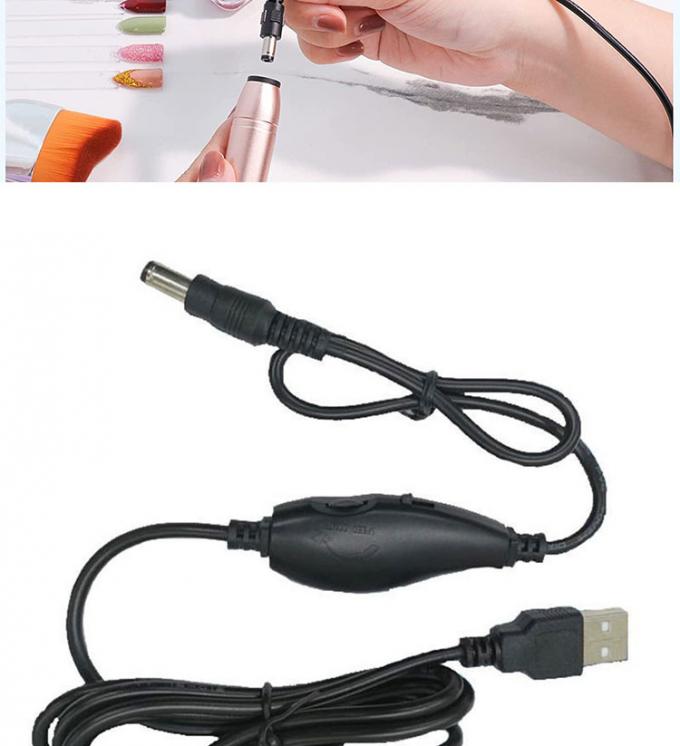 5V USB to DC 5.5x2.1mm 12V Output Brightness Control Adjustable Dimmer on off Switch Cable for LED Light Lamp Fan 6