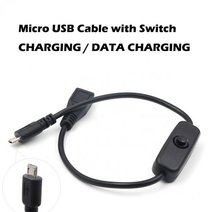 Custom Male to Female Charging ON OFF Micro USB Extension Cable with Switch 3