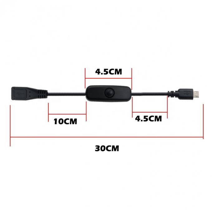 Custom Male to Female Charging ON OFF Micro USB Extension Cable with Switch 2