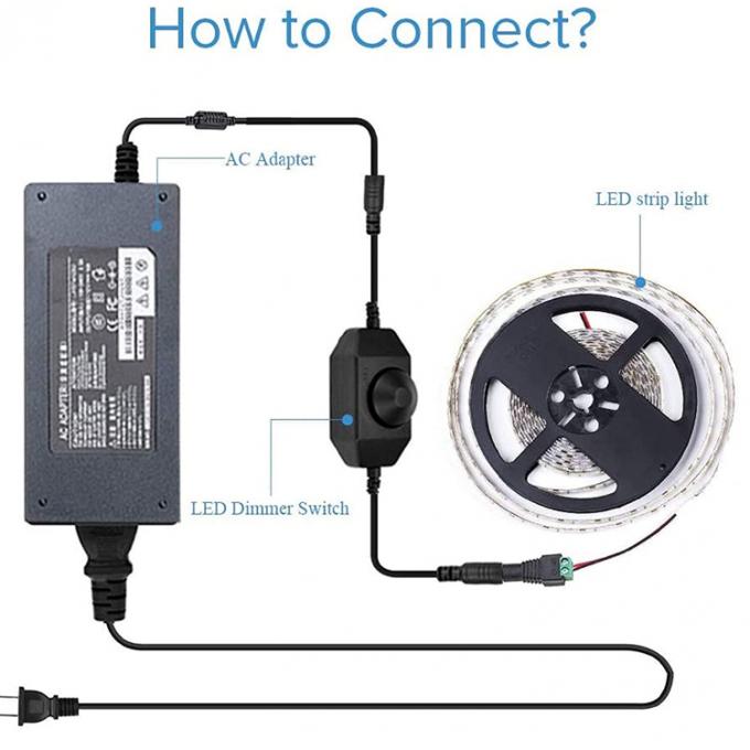 12V 24V Led Table Lamp Strip Rope Lights Male to Female Led Dimmer Switch Remote Controller 8
