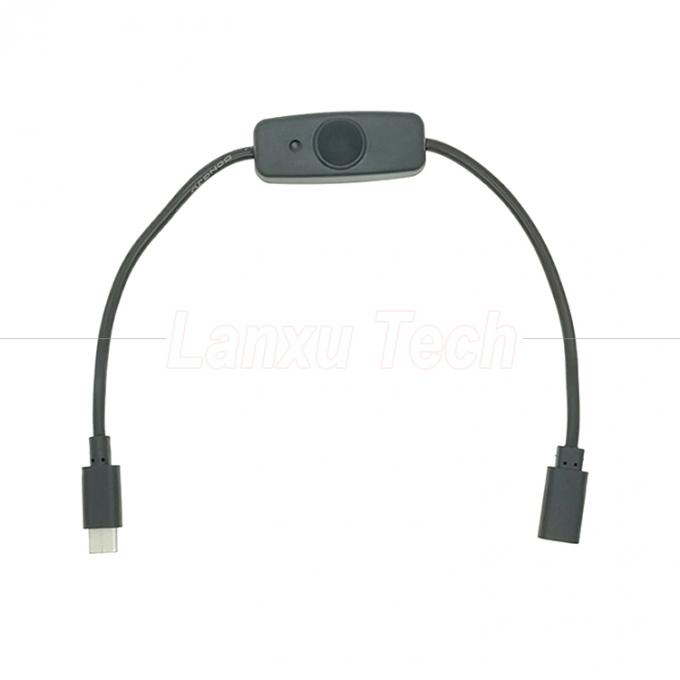 USB Type C Male to Female on off Silicon Cap Switch Extension Cable for Raspberry Pi Lamp Fan 0