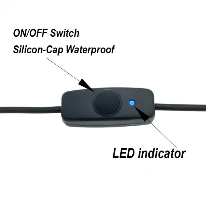 USB Type C Male to Female on off Silicon Cap Switch Extension Cable for Raspberry Pi Lamp Fan 3