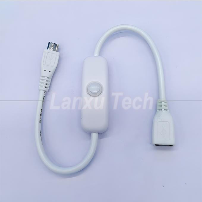 USB Micro B Male to Female Extension on off Push Button 501 Switch Cable 1