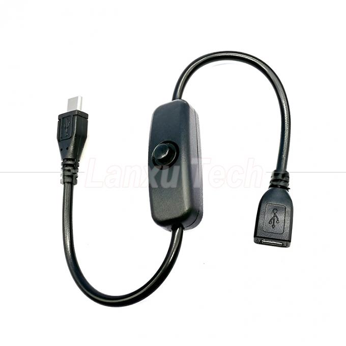 USB Micro B Male to Female Extension on off Push Button 501 Switch Cable 0