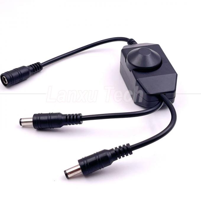 12v 1 Female to Splitter 2 Male DC Power on off Rotation Switch Controller LED Dimmer for Lamp 0