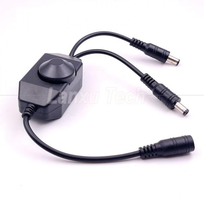 12v 1 Female to Splitter 2 Male DC Power on off Rotation Switch Controller LED Dimmer for Lamp 4