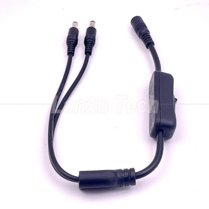 12v Splitter 1 Female to 2 Male DC Plug 5.5x2.1mm on off Switch Cord Cable for LED Lamp Light 3