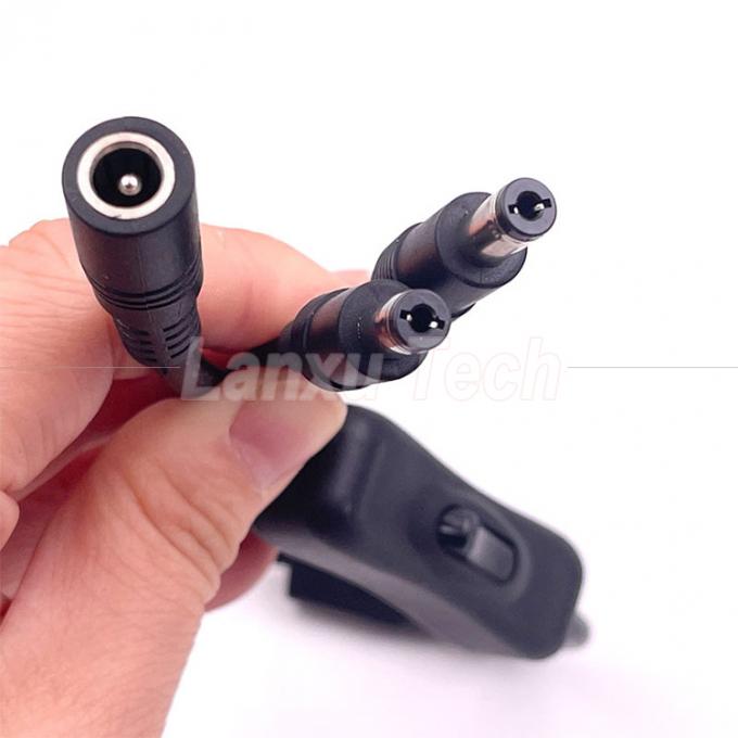 12v Splitter 1 Female to 2 Male DC Plug 5.5x2.1mm on off Switch Cord Cable for LED Lamp Light 2