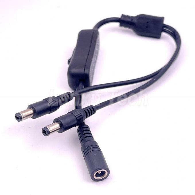 12v Splitter 1 Female to 2 Male DC Plug 5.5x2.1mm on off Switch Cord Cable for LED Lamp Light 4