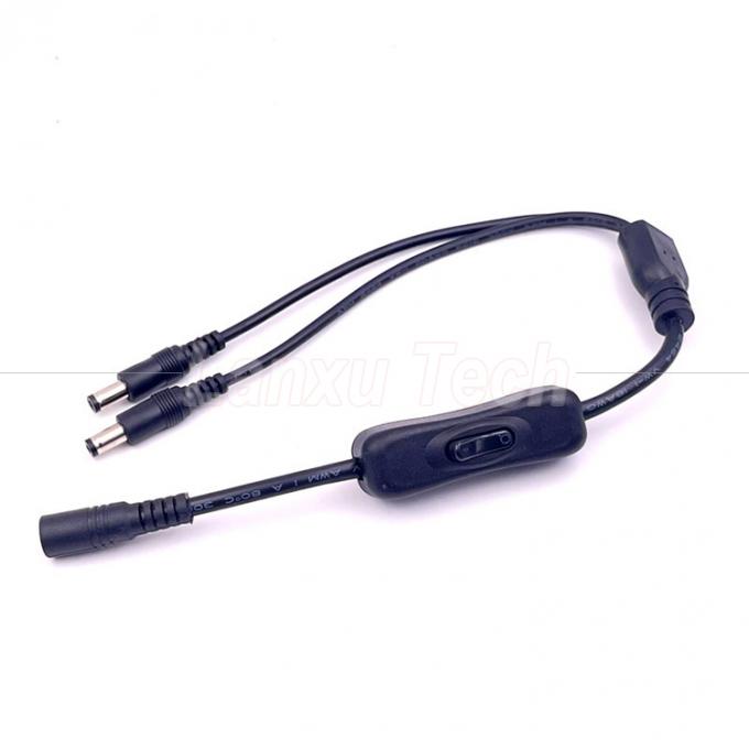12v Splitter 1 Female to 2 Male DC Plug 5.5x2.1mm on off Switch Cord Cable for LED Lamp Light 5