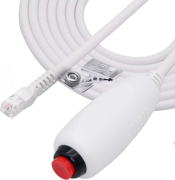 Custom RJ11 6Pin 4Core Single Button Hand Grip Nurse Call Cable with Clip for Nurse Station Nurse Call Station 1