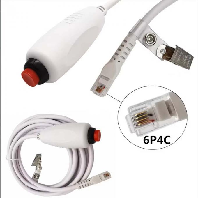 Custom RJ11 6Pin 4Core Single Button Hand Grip Nurse Call Cable with Clip for Nurse Station Nurse Call Station 0