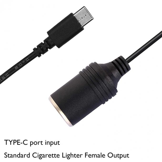 PD Charging 12v Output USB Type C Male to Cigarette Lighter Female Socket Plug Power Adapter Cable for Car 2