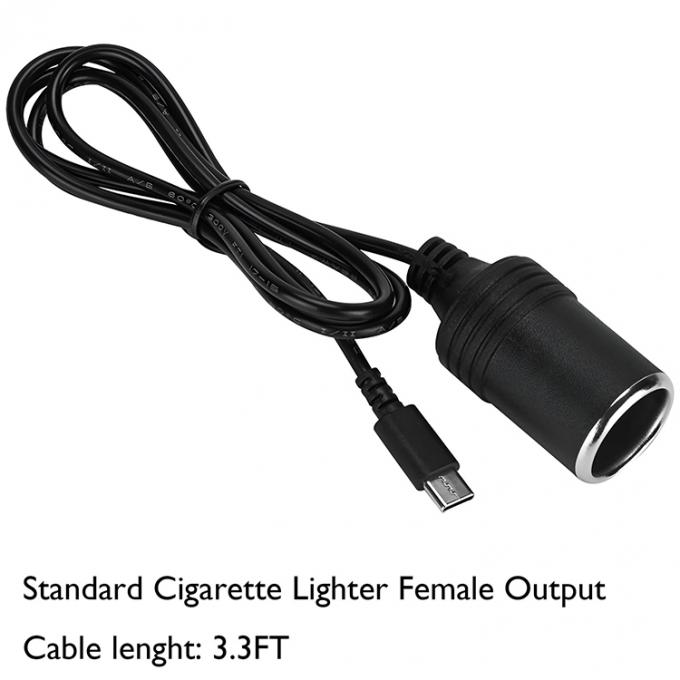 PD Charging 12v Output USB Type C Male to Cigarette Lighter Female Socket Plug Power Adapter Cable for Car 1