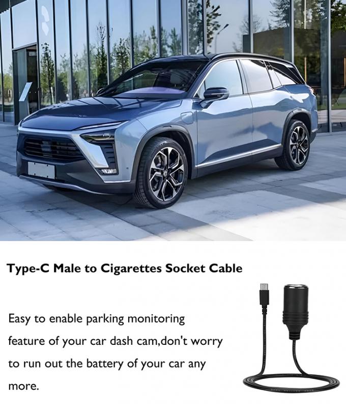 PD Charging 12v Output USB Type C Male to Cigarette Lighter Female Socket Plug Power Adapter Cable for Car 5