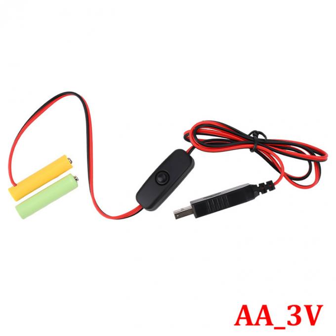 1.5v 3v 4.5v 6v LR6 AA LR03 AAA Battery Eliminator Replace USB Switch ON OFF Power Charger Cable for LED Light Electronic Toys 1