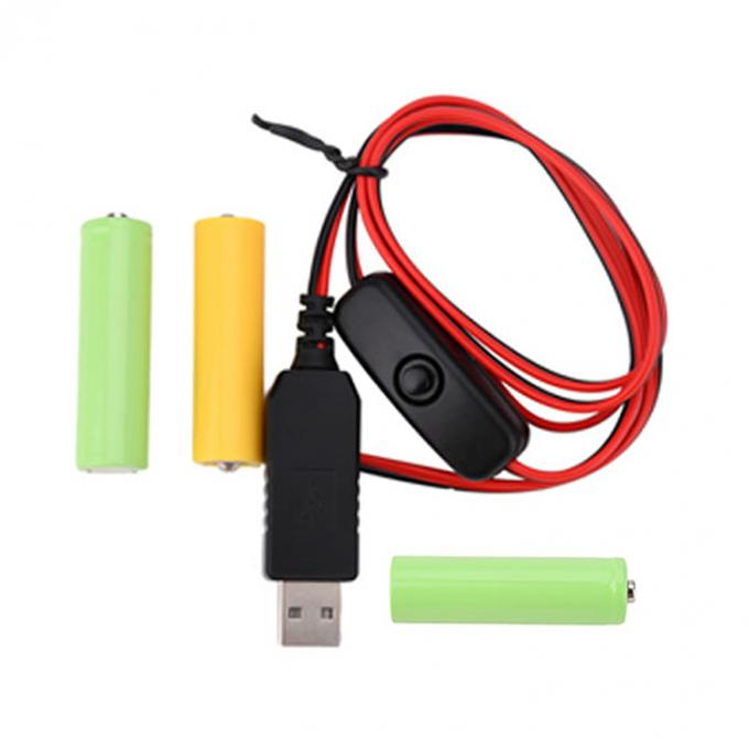 1.5v 3v 4.5v 6v LR6 AA LR03 AAA Battery Eliminator Replace USB Switch ON OFF Power Charger Cable for LED Light Electronic Toys 3