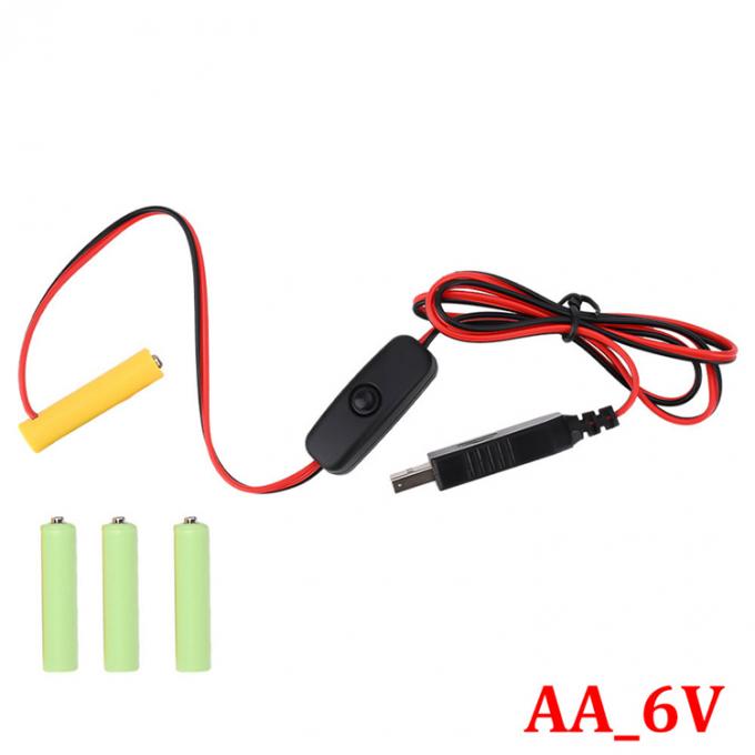 1.5v 3v 4.5v 6v LR6 AA LR03 AAA Battery Eliminator Replace USB Switch ON OFF Power Charger Cable for LED Light Electronic Toys 5