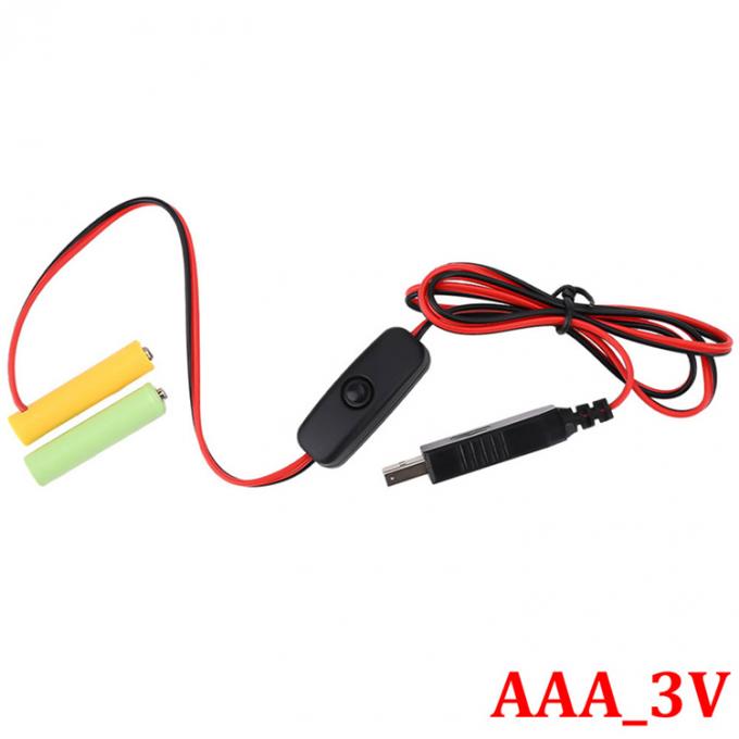 1.5v 3v 4.5v 6v LR6 AA LR03 AAA Battery Eliminator Replace USB Switch ON OFF Power Charger Cable for LED Light Electronic Toys 4