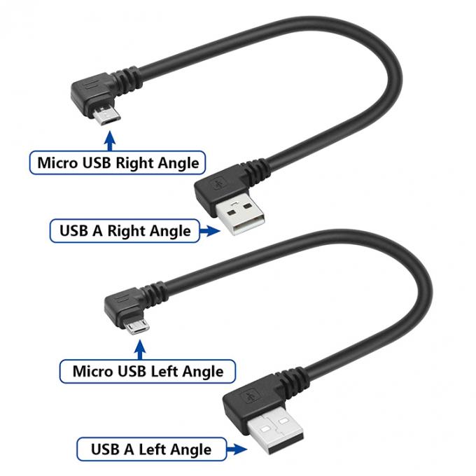 Angle USB to L Shape Left Right Angle 90 Degree Micro V8 Extension Data Charger Cable 4