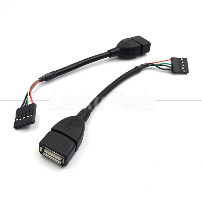 Custom USB 2.0 Type A Female Plug Header to 5 Pin Dupont Connector Wire Motherboard Cable 0