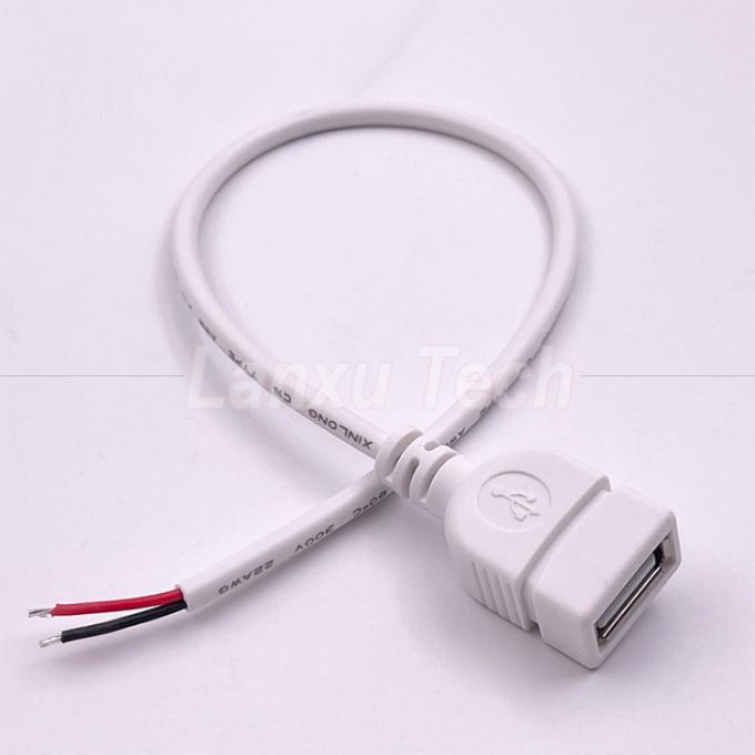 5V White USB Female to Open Bare Wires Pigtail End Cable for LED Strip 1