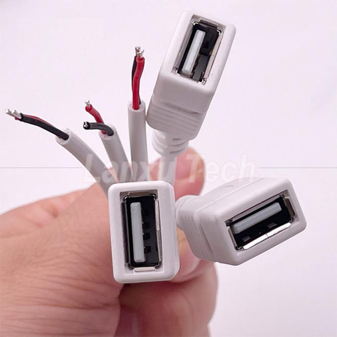 5V White USB Female to Open Bare Wires Pigtail End Cable for LED Strip 5
