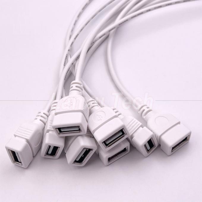 5V White USB Female to Open Bare Wires Pigtail End Cable for LED Strip 3