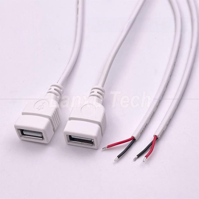 5V White USB Female to Open Bare Wires Pigtail End Cable for LED Strip 4