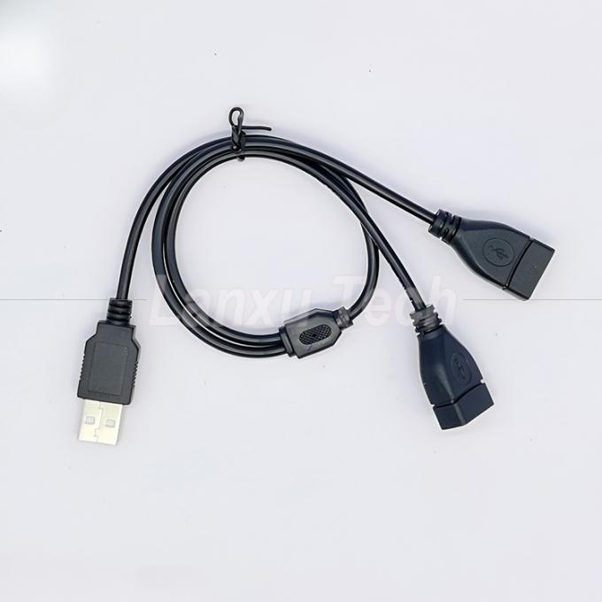 USB 2.0 A Male to 2 Dual USB Female Jack Y Splitter Hub Power Cord Extension Adapter Cable 2