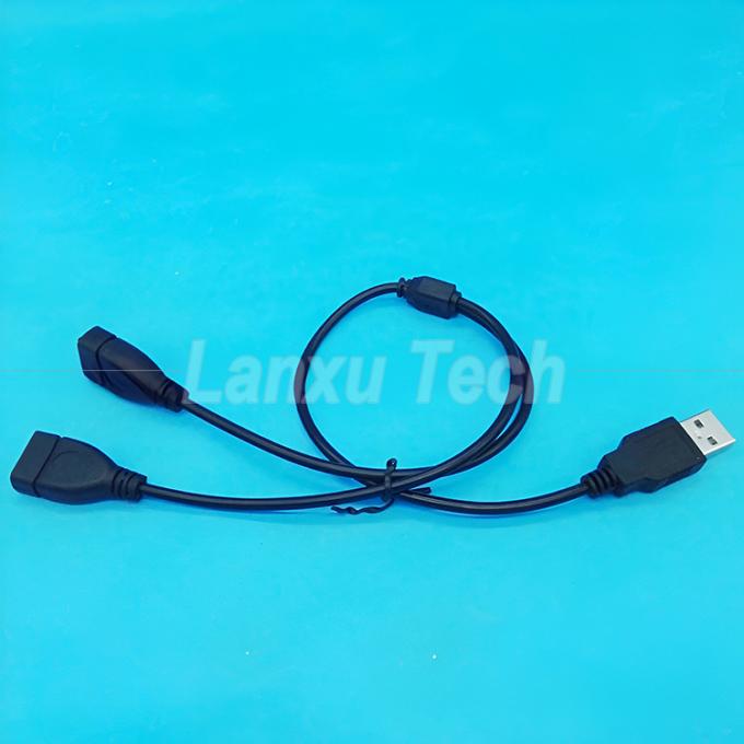 USB 2.0 A Male to 2 Dual USB Female Jack Y Splitter Hub Power Cord Extension Adapter Cable 6