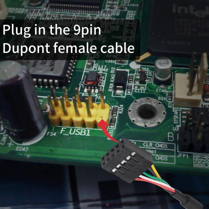 USB Type A Female to 9 Pin Dupont Female Header Motherboard Adapter Cable 5